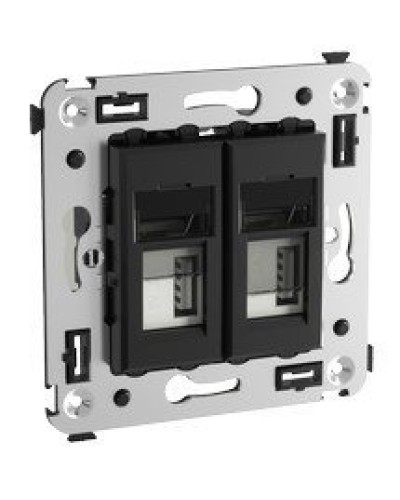 Розетка USB в стену Avanti черный квадрат (4402543). Розетка USB. ДКС в Санкт-Петербурге