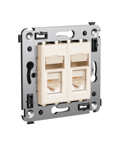 Розетка RJ-45 Avanti в стену двойная экранированная ванильная дымка (4405364). Розетка. ДКС в Санкт-Петербурге