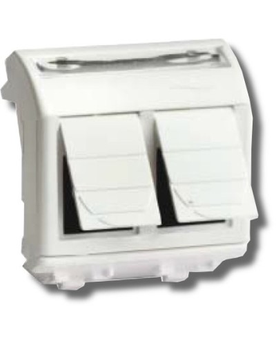 Розетка RJ-45 Brava 2 модуля белая (76656B): Розетка компьютерная с двумя разъёмами в Санкт-Петербурге