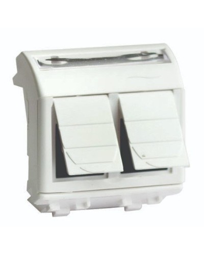 Розетка RJ-45 Brava 2 модуля слоновая кость (75459S): Розетка компьютерная с двумя разъёмами в Санкт-Петербурге