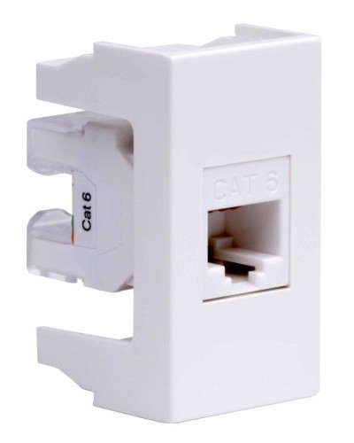 Розетка RJ-45 Viva 1 модуль кат.6A белая (45058). Розетка компьютерная экранированная с одним разъёмом. ДКС в Санкт-Петербурге