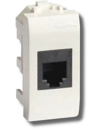 Розетка RJ-45 Brava 1 модуль белая (76654B): Розетка компьютерная с одним разъёмом в Санкт-Петербурге