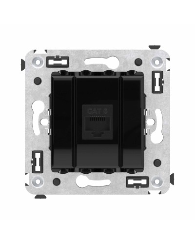 Розетка RJ-45 в стену, кат.6E, Avanti, одинарная, черный квадрат (4402693). Розетка компьютерная. ДКС в Санкт-Петербурге