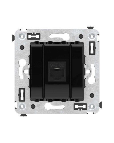 Розетка RJ-45 в стену, кат.5E, Avanti, одинарная, черный квадрат (4402663). Розетка компьютерная. ДКС в Санкт-Петербурге