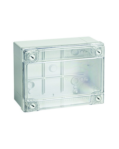 Коробка ответвительная с гладкими стенками, IP56, 380х300х120 (54420). Коробка ответвительная с гладкими стенками и прозрачной крышкой. ДКС в Санкт-Петербурге