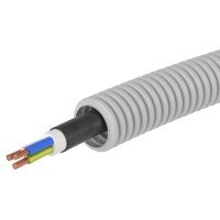 Труба ПВХ D20 + ВВГнг(А)-LS 3х2,5 (ГОСТ+) (9S92050). Гофрошланг с кабелем. ДКС