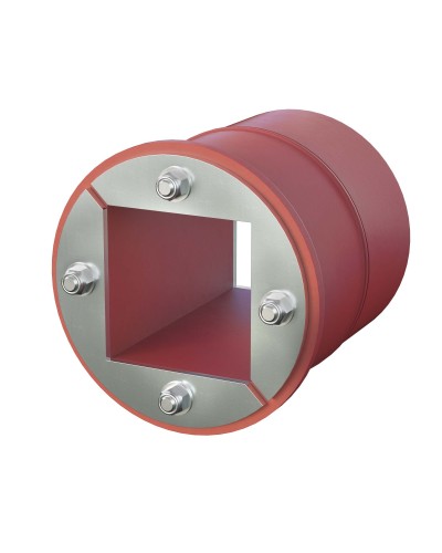Проходка круглая, нержавеющая, D125х70 мм с проемом 80х80 мм (DXF3124): Проходка круглая, нержавеющая, с проёмом в Санкт-Петербурге