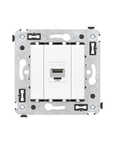 Розетка RJ-45 в стену, кат.5E, Avanti, одинарная, белое облако (4400663). Розетка компьютерная. ДКС в Санкт-Петербурге