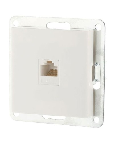Розетка RJ-45 кат.5е с накладкой, белый LK80 (846104-1). Розетка компьютерная. Экопласт в Санкт-Петербурге