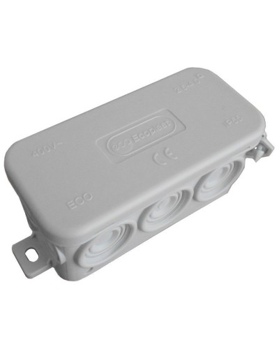 Коробка JBL090 90х42х40, 10вых., 4P (0,15…2,5мм²) серая (43154HF-GR). Коробка монтажная, огнестойкая, без галогена. Экопласт в Санкт-Петербурге