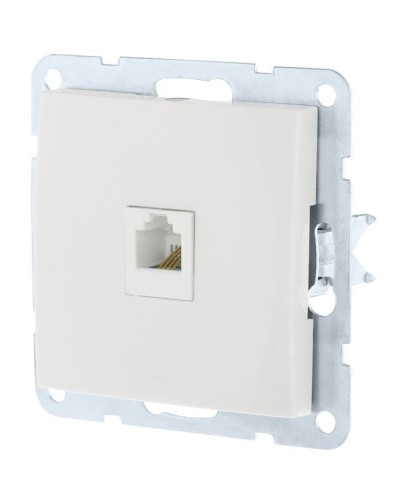 Розетка RJ-45 кат. 5е с накладкой, белый LK60 (866104-1). Розетка компьютерная. Экопласт в Санкт-Петербурге
