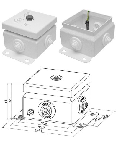 КМ IP55-0808 (без DIN рейки). Коробка монтажная электротехническая. Гефест в Санкт-Петербурге