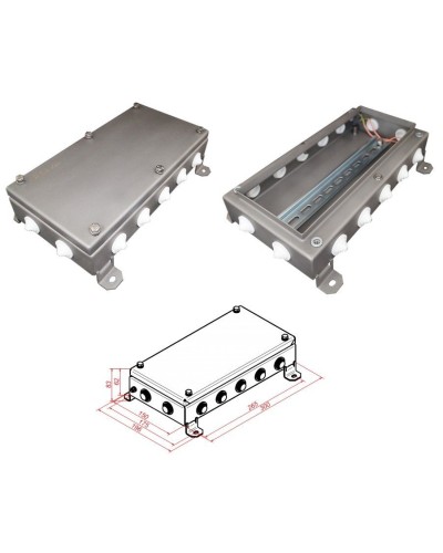 КМ IP55-1530, 14 вводов, нержавейка. Коробка монтажная электротехническая. Гефест в Санкт-Петербурге