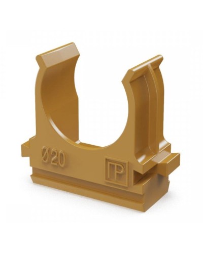 Крепёж-клипса для труб АБС-пластик бук D20 (100 шт) (PR13.0046). Крепление для труб ПВХ. Промрукав в Санкт-Петербурге
