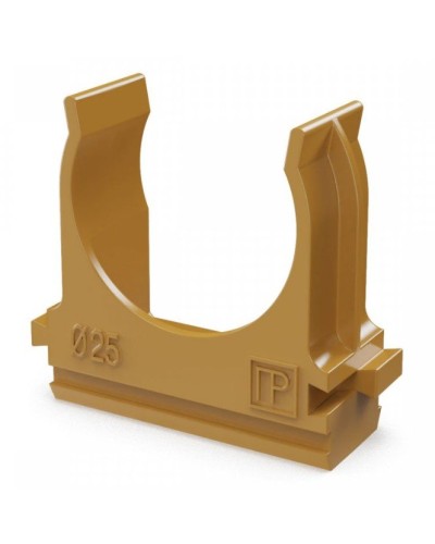 Крепёж-клипса для труб АБС-пластик бук D25 (100 шт) (PR13.0047). Крепление для труб ПВХ. Промрукав в Санкт-Петербурге