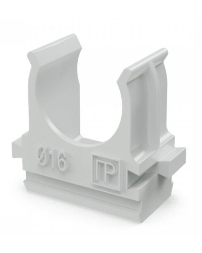 Крепеж-клипса для труб АБС-пластик в п/э D16 (100 шт) (PR.02616). Крепление для труб ПВХ. Промрукав в Санкт-Петербурге