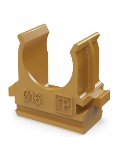 Крепёж-клипса для труб АБС-пластик бук D16 (100 шт) (PR13.0045). Крепление для труб ПВХ. Промрукав в Санкт-Петербурге