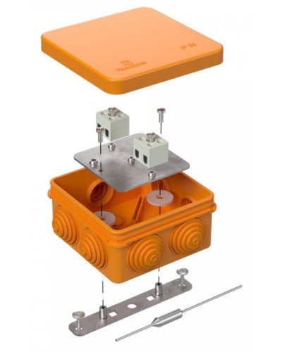 Коробка огнестойкая 80х80х40 (40-0210-FR1.5-4-П). Коробка огнестойкая для открытой установки. Промрукав в Санкт-Петербурге
