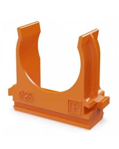 Крепёж-клипса для труб АБС-пластик оранжевая D25 (100 шт) (PR13.0065). Крепление для труб ПВХ. Промрукав в Санкт-Петербурге
