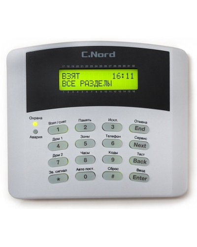 K16-LCD. Проводная клавиатура для контрольных панелей серии Норд, Hunter, Captain. Си-Норд в Санкт-Петербурге
