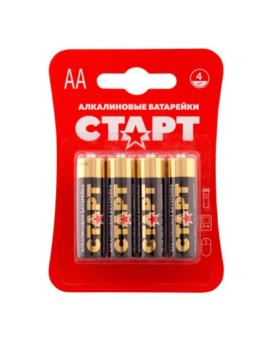 СТАРТ LR6-BL4 (1,5 В, AA, LR6), упак. 4 шт. БЛИСТЕР. Алкалиновые батарейки. СТАРТ в Санкт-Петербурге