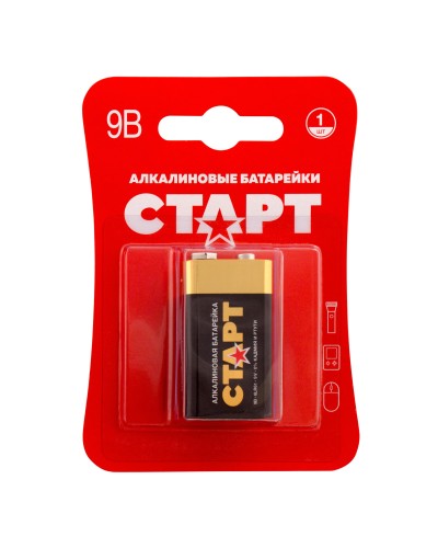 СТАРТ 6LR61-BL1 (9 В, Крона,  6LR61), БЛИСТЕР. Алкалиновая батарейка. СТАРТ в Санкт-Петербурге