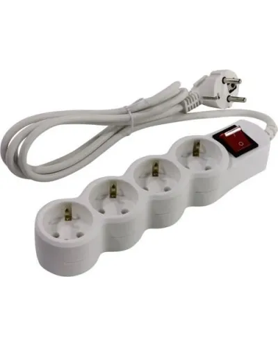 SP4W-130. Сетевой фильтр 4 розетки, 3м, белый. 5bites в Санкт-Петербурге
