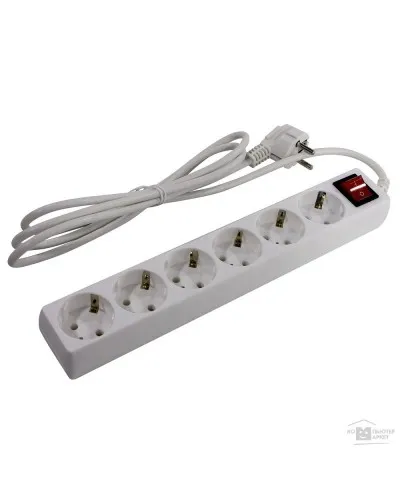 SP6W-230. Сетевой фильтр 6 розеток, 3м, белый. 5bites в Санкт-Петербурге