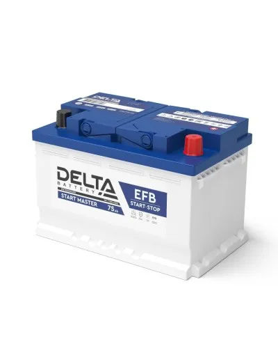 Delta START MASTER EFB 1275 (75 Ah). Аккумулятор автомобильный герметичный свинцово-кислотный. Delta в Санкт-Петербурге