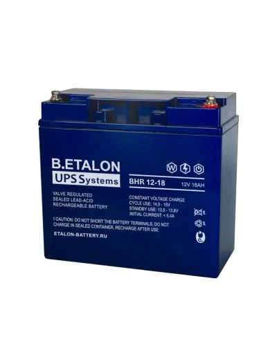 B.ETALON BHR 12-18. Аккумулятор герметичный свинцово-кислотный. ETALON в Санкт-Петербурге