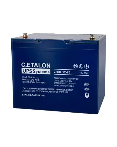 C.ETALON CHRL 12-75. Аккумулятор герметичный свинцово-кислотный. ETALON в Санкт-Петербурге