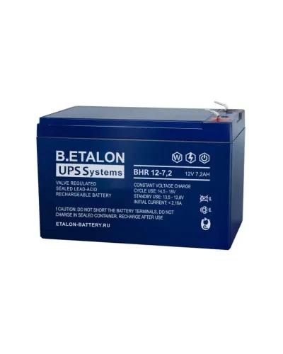 B.ETALON BHR 12-7,2. Аккумулятор герметичный свинцово-кислотный. ETALON в Санкт-Петербурге