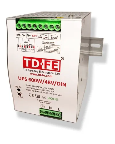 UPS 600W/48V/DIN. Источник вторичного электропитания резервированный. FARADAY в Санкт-Петербурге