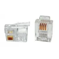 PLUG-6P4C-P-C2-100 (100 шт). Разъем RJ-12. Hyperline