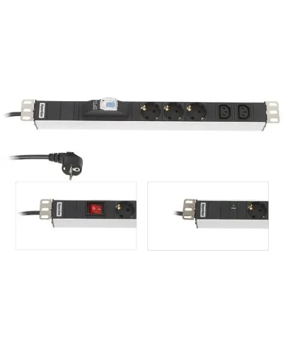 SHE19-6SH-B-2.5EU. Блок розеток 19. Hyperline в Санкт-Петербурге