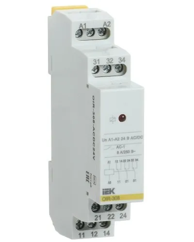 Реле промежуточное модульное OIR 3 контакта 8А 24В AC/DC (OIR-308-ACDC24V). Реле промежуточное модульное. IEK в Санкт-Петербурге