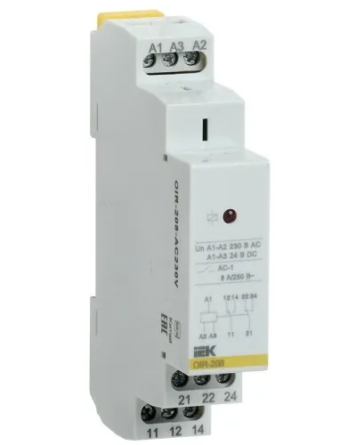 Реле промежуточное модульное OIR 2 контакта 8А 230В AC (OIR-208-AC230V). Реле промежуточное модульное. IEK в Санкт-Петербурге