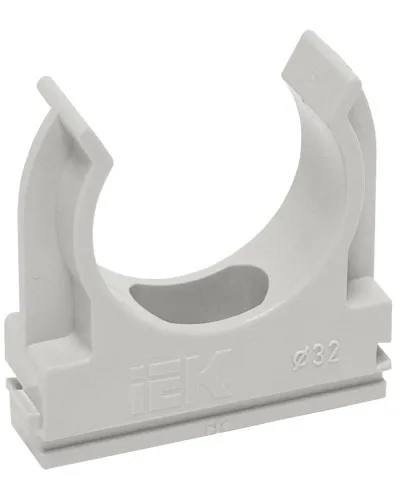 Держатель с защёлкой D32 серый ELASTA (50 шт) (CTA10D-CF32-K41-050). Держатель с защёлкой. IEK в Санкт-Петербурге