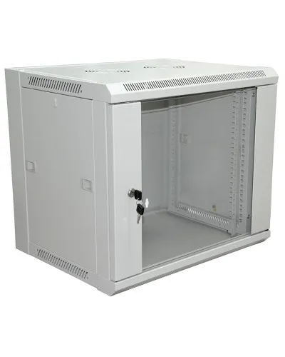 Шкаф телекоммуникационный 19 настенный 12U 600х600х635 мм (ШхГхВ)- передняя дверь стекло, боковые стенки съемные (разобранный) RAL 7035 (04-2222). Шкаф телекоммуникационный 19 настенный 12U. Rexant в Санкт-Петербурге