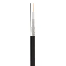 RG-11U, 75 Ом, CCS/Al/Al 83% + ТРОС*1 (бухта 305 м), черный OUTDOOR (01-3021). Кабель коаксиальный радиочастотный. Rexant