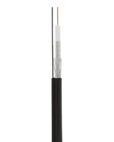 RG-11U, 75 Ом, CCS/Al/Al 83% + ТРОС*1 (бухта 305 м), черный OUTDOOR (01-3021). Кабель коаксиальный радиочастотный. Rexant в Санкт-Петербурге