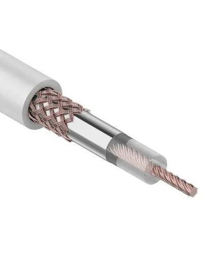 RG-58 A/U, 50 Ом, Cu/Al/Cu, 64%, 100 м, белый (01-2001). Кабель коаксиальный радиочастотный. Rexant в Санкт-Петербурге