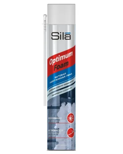 Пена монтажная SILA HOME OPTIMUM FOAM, всесезонная, 750 мл. Пена монтажная. Sila в Санкт-Петербурге