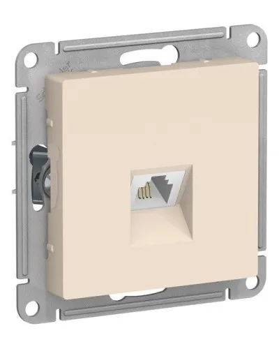 AtlasDesign розетка RJ11 1-местная, скрытой установки, механизм, бежевый (ATN000281). Розетка телефонная. Systeme Electric в Санкт-Петербурге