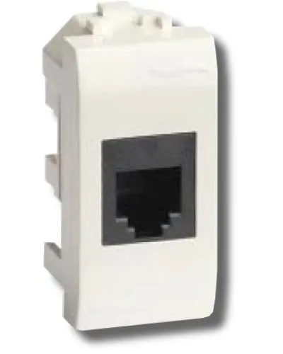 Розетка RJ-45 Brava 1 модуль белая (76457B): Розетка компьютерная экранированная с одним разъёмом в Санкт-Петербурге
