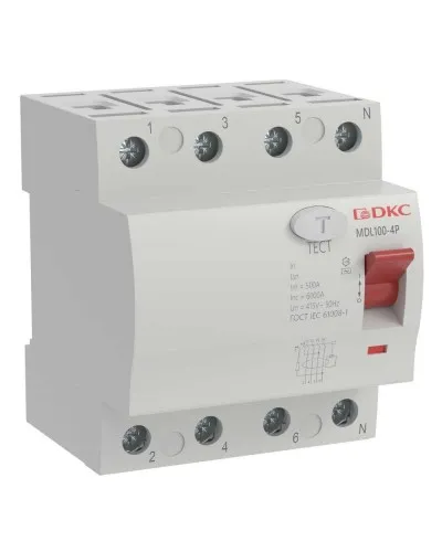 YON MAX MDL100 ВДТ, 4P, 30mA, 63A, АС (MDL100-4P2-63-AC). Автоматический выключатель дифференциальный (УЗО). ДКС в Санкт-Петербурге