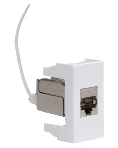 Розетка RJ-45 Viva 1 модуль кат.6A белая (45078). Розетка компьютерная экранированная с одним разъёмом. ДКС в Санкт-Петербурге
