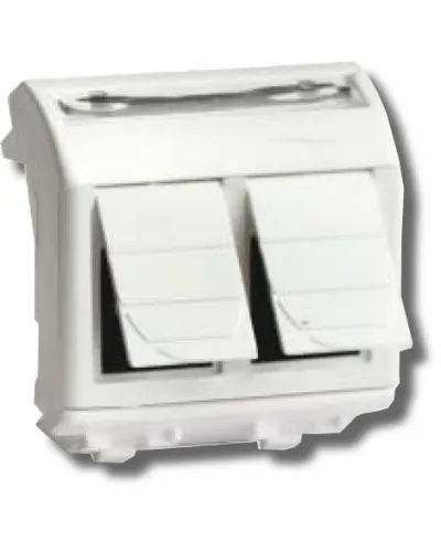 Розетка RJ-45 Brava 2 модуля белая (76459B): Розетка компьютерная с двумя разъёмами в Санкт-Петербурге