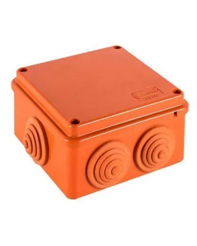 Коробка JBS100 100х100х55, 6 вых., 12P (1,5-6мм²) (43507HF). Коробка монтажная, огнестойкая, без галогена. Экопласт в Санкт-Петербурге