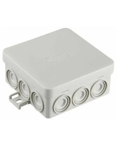 Коробка JBL085 85х85х38, 12 вых., 2P (0,15...4мм²) серая (43455HF-GR). Коробка монтажная, огнестойкая, без галогена. Экопласт в Санкт-Петербурге